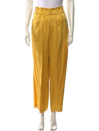 Pre-owned Asceno Silk Wide Leg Pants In Yellow