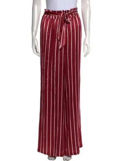 Pre-owned Asceno Striped Wide Leg Pants In Red
