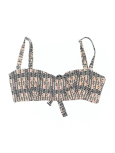 Pre-owned Asceno Swimsuit Top Tan Print Pattern Swimwear
