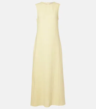 Asceno Tallin Linen Maxi Dress In Yellow