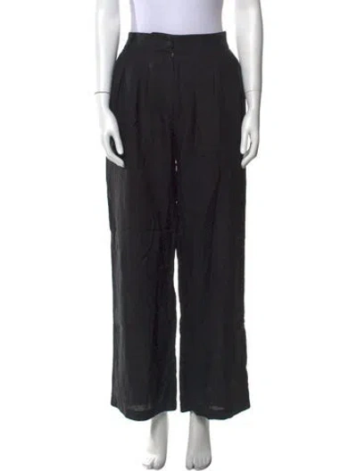 Pre-owned Asceno The Aurella Trouser Wide Leg Pants In Black