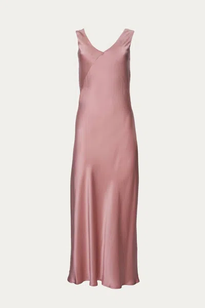 Asceno The Bordeaux Dress In Dusty Rose In Multi