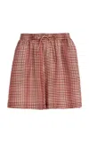 Asceno The Boston Printed Silk Shorts In Brown