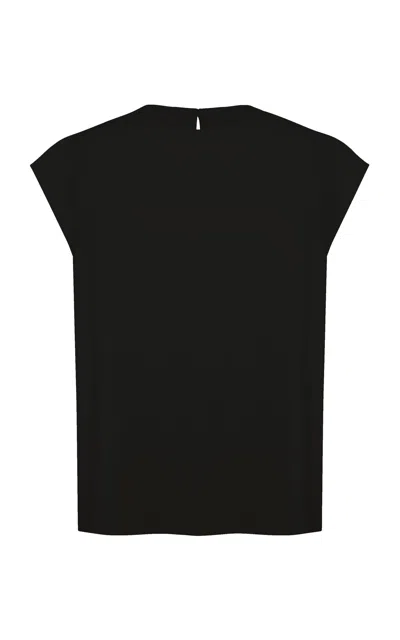 Asceno The Dasha Crepe Top In Black