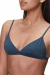 Asceno The Genoa Bikini Top In Slate In Gray