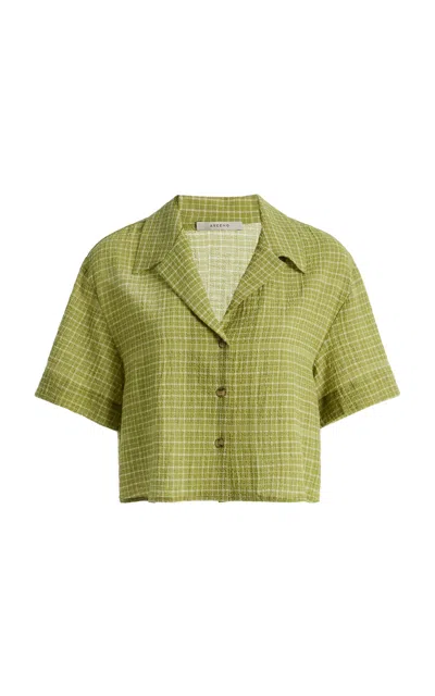Asceno The Lincoln Cotton-blend Shirt In Green