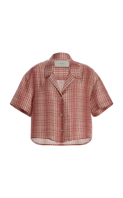 Asceno The Lincoln Printed Silk Shirt In Brown