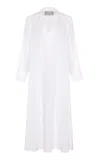 Asceno Linen Midi Dress In White