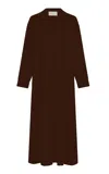 Asceno The Lisbon Woven Maxi Dress In Brown