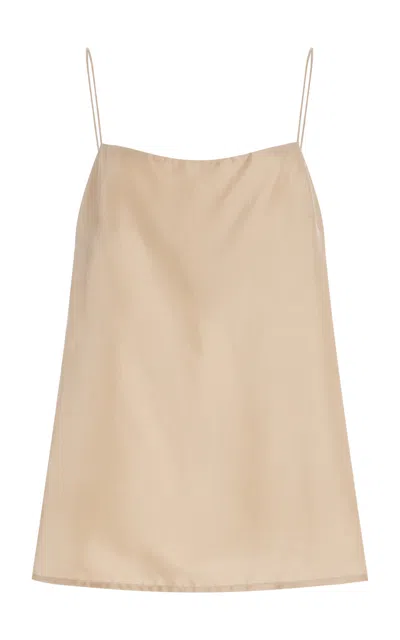 Asceno The Tulum Silk-twill Camisole Top In Neutral