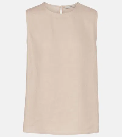 Asceno Trento Linen Top In Neutral