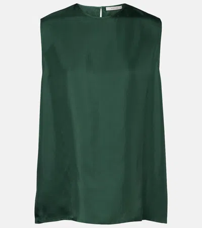Asceno Trento Silk Twill Tank Top In Green