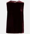Asceno Trento Velvet Tank Top In Burgundy
