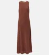 Asceno Valencia Silk Crêpe Maxi Dress In Brown