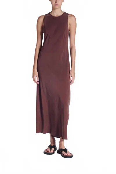 Asceno Valencia Silk Maxi Dress In Mahogany In Brown