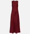 Asceno Valencia Silk Maxi Dress In Burgundy