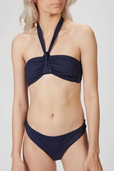 Asceno Verona Bikini Top In Navy In Blue