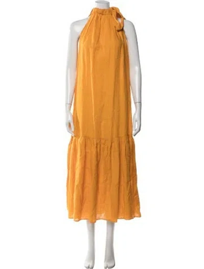 Pre-owned Asceno Vintage Long Dress In Yellow