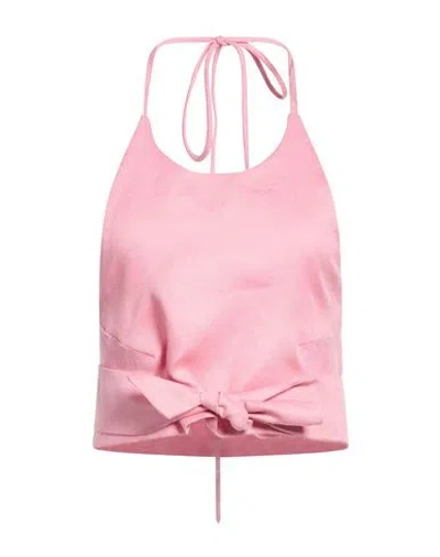Asceno Woman Top Pink Size M Linen
