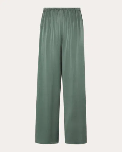 Asceno Women's Austin Silk Charmeuse Trousers In Green