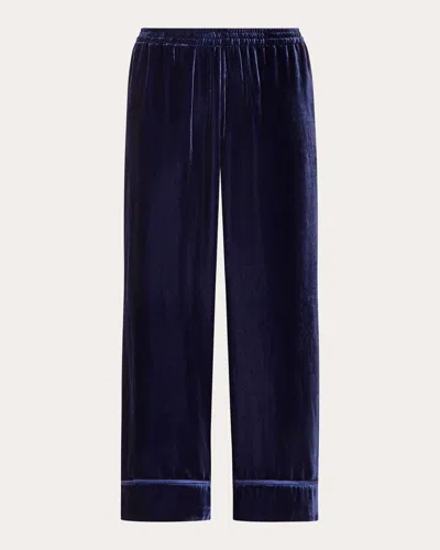 Asceno Women's Brescia Velvet Trousers In Blue