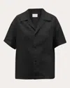 Asceno Prague Linen Shirt In Black