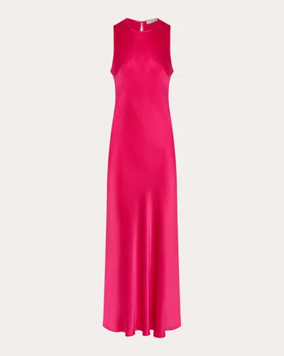 Asceno Valencia Sleeveless Silk-charmeuse Dress In Pink