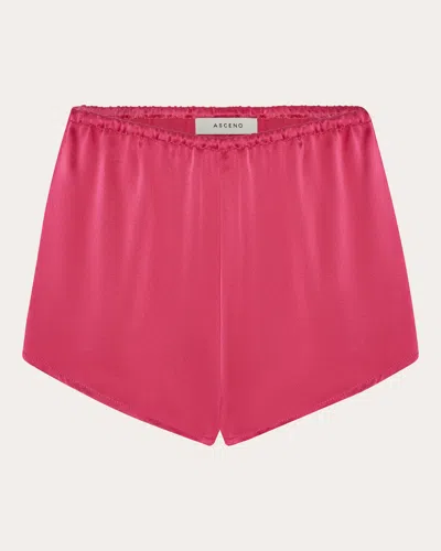 Asceno Silk Venice Pyjama Shorts In Pink