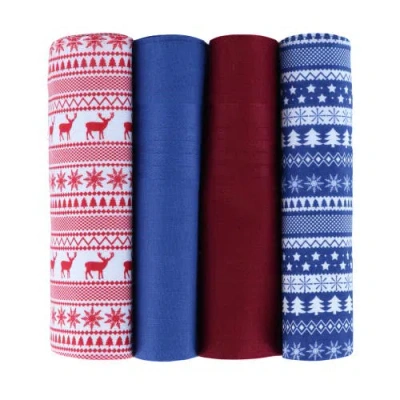 Ascentix 4 Pack Cotton Christmas Novelty Hankies In Multi