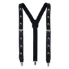 Ascentix Champagne Bottle Print Clip End Suspenders In Black