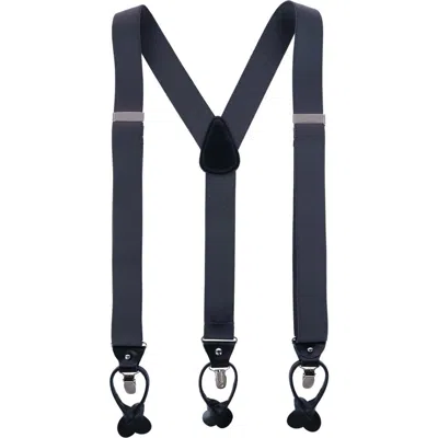 Ascentix Classic Stretch 1 3/8 Inch Convertible Suspenders In Black