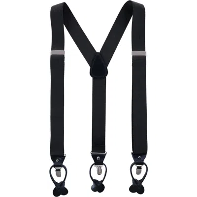 Ascentix Classic Stretch 1 3/8 Inch Convertible Suspenders In Black