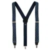 Ascentix Dog Print Elastic Clip End Suspenders In Blue