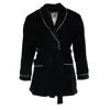 Ascentix Men's Velour Smoking Jacket With Satin Lining In Black