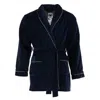 Ascentix Men's Velour Smoking Jacket With Satin Lining In Blue