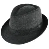 Ascentix Men's Wool Blend All Season Fedora Hat With Herringbone Band In Grey
