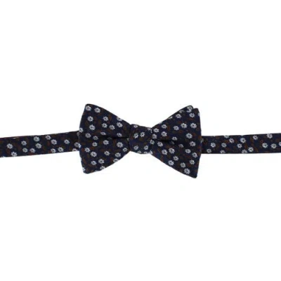 Ascentix Metallic Flowers And Leaves Bowtie In Blue