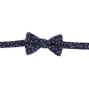 Ascentix Metallic Flowers And Leaves Bowtie In Blue