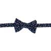 Ascentix Metallic Flowers And Leaves Bowtie In Blue