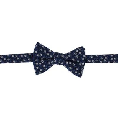 Ascentix Metallic Flowers And Leaves Bowtie In Blue
