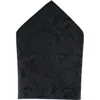 Ascentix Rose Print Tone On Tone Pocket Square In Black