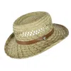 Ascentix Rush Straw Gambler Hat With Wide Brim In White
