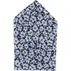 Ascentix Simple And Classy Cotton Foral Handkerchief In Blue