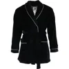 Ascentix Velour Smoking Jacket With Satin Lining In Black
