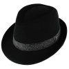Ascentix Wool Blend All Season Fedora Hat With Herringbone Band In Black