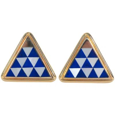 Pre-owned Asch Grossbardt Inlaid Stone Cufflinks In Multi