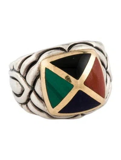 Pre-owned Asch Grossbardt Mother-of-pearl & Multi-stone Inlay Cocktail Ring