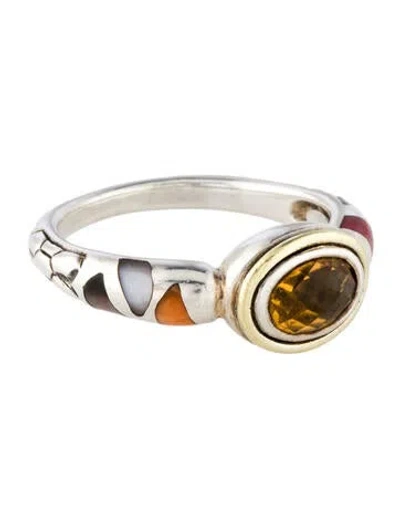 Pre-owned Asch Grossbardt Two-tone Citrine Cocktail Ring In Multi