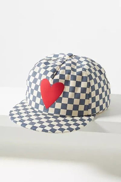Ascot + Hart Checkered Heart Cap In Blue