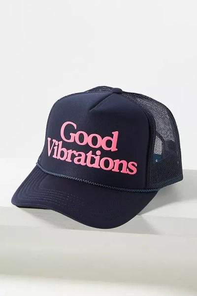Ascot + Hart Good Vibrations Trucker Hat In Blue